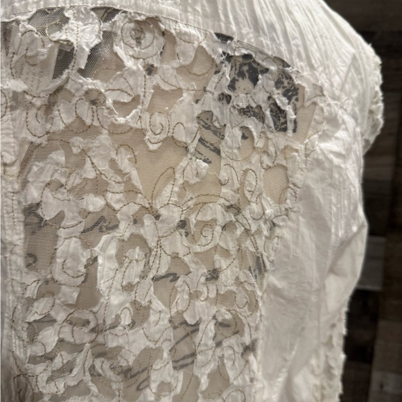 NWT Chicos | Jean Jacket With Crinkle Lace Detail - Picture 8 of 9